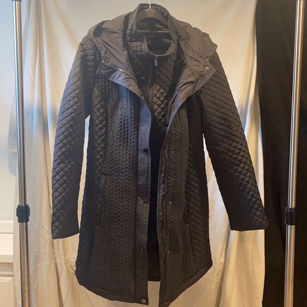 Liverpool Jeans Co Long Quilted Winter Jacket